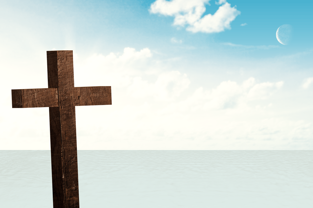 Wooden Christian Cross on Emotive Sky Background, Transparent Illustration - Download Free Stock Images Pikwizard.com