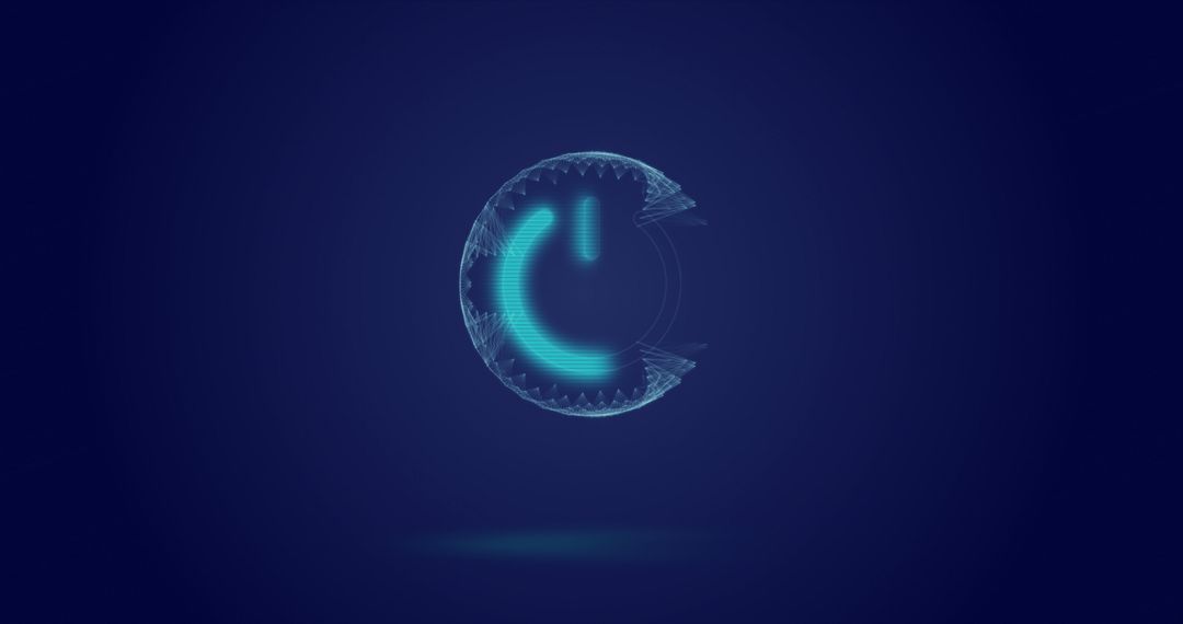 Futuristic Digital Loading Icon Featuring Power Button Symbol