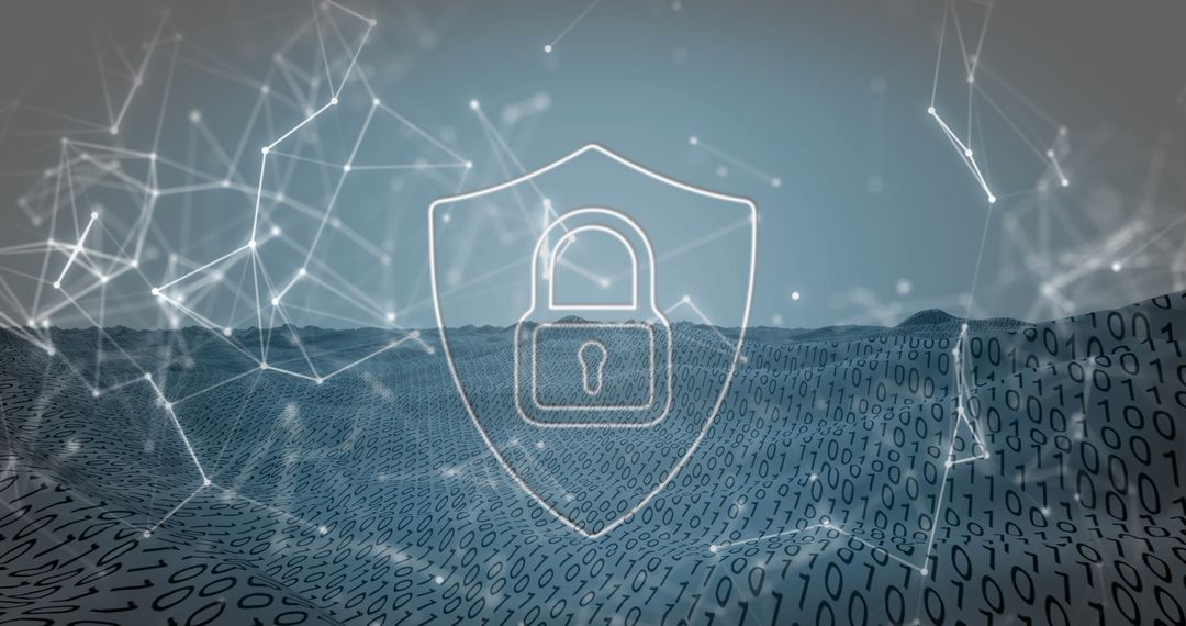 Cyber Security Network Lock Over Digital Landscape