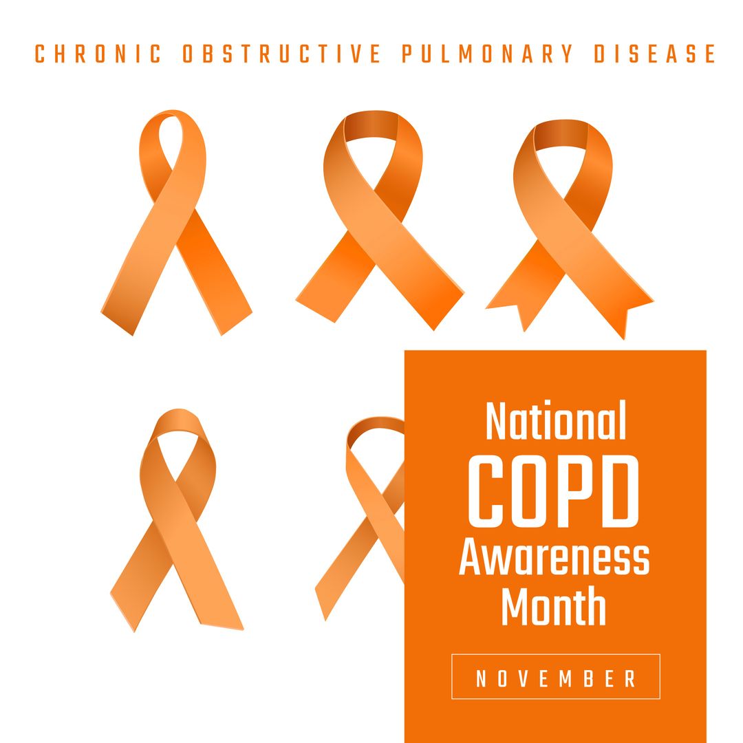 Orange Ribbons Promoting COPD Awareness Month