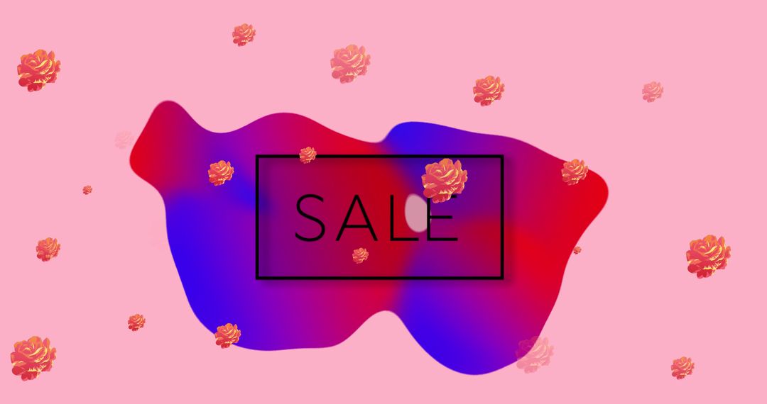 Vibrant Sale Background with Colorful Blob and Floral Elements