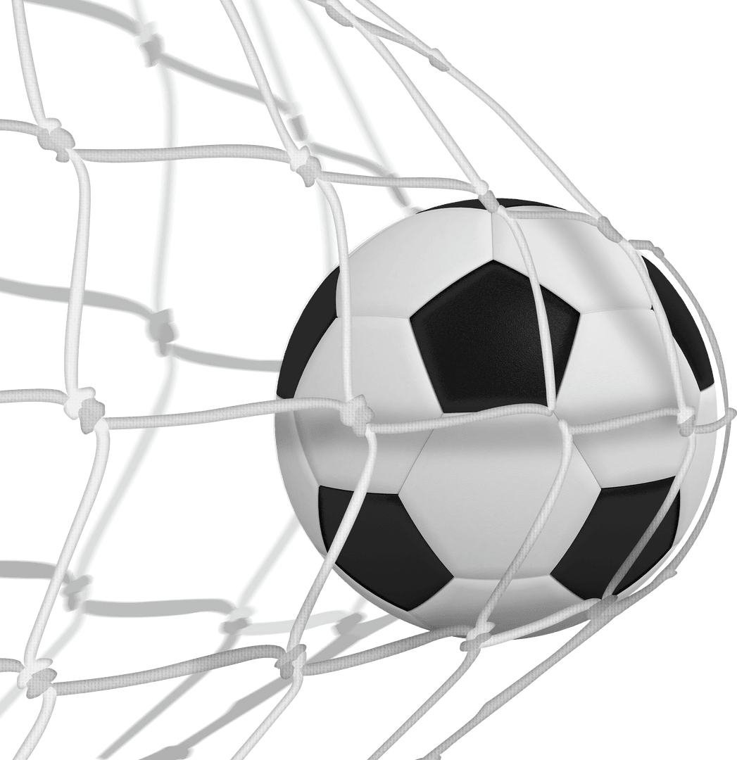 Transparent Soccer Ball Hitting Net Expressing Goal Success
