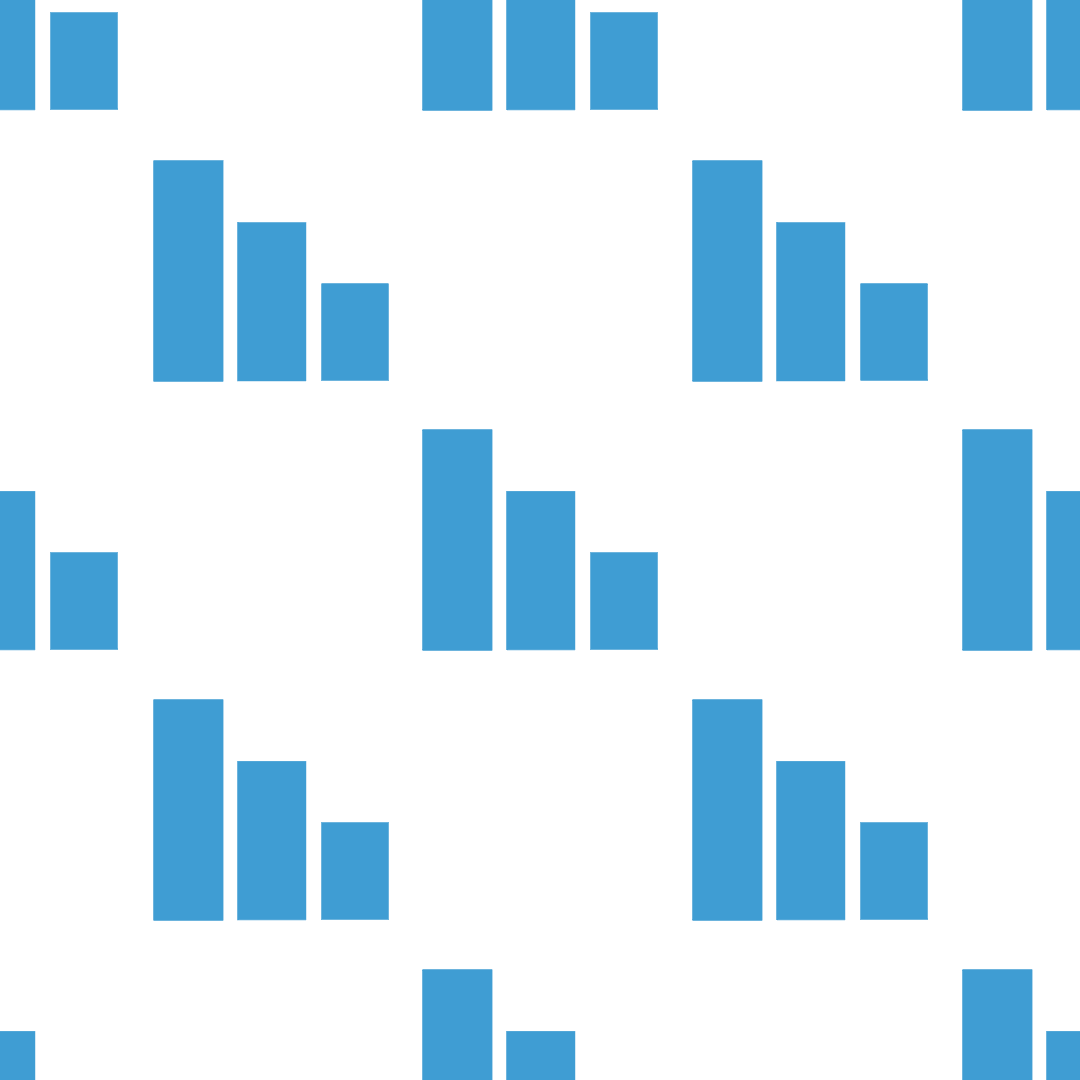Repeating Blue Bar Charts Pattern on Transparent Background