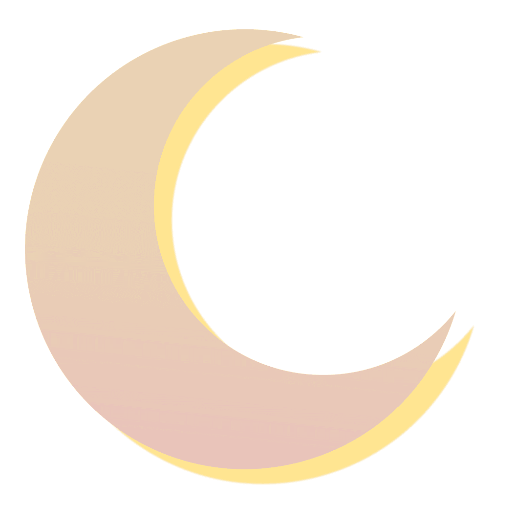 Stylized Crescent Moon on Transparent Backdrop Pastel Colors