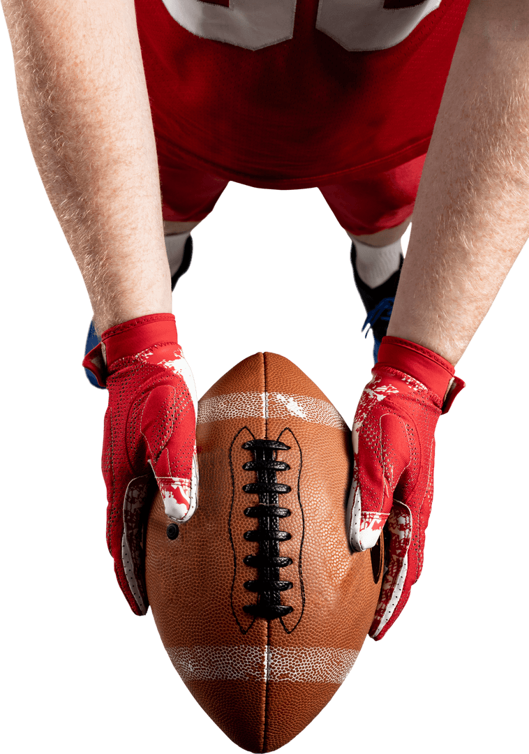Young Athlete Holding Transparent Rugby Ball Ready for Kick-Off