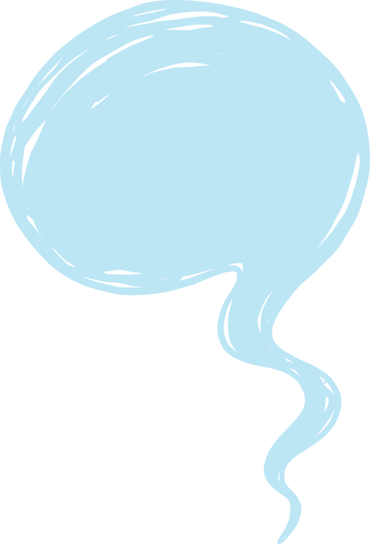 Transparent Light Blue Speech Bubble Illustration