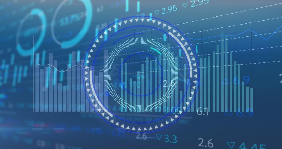 High-Tech Financial Data Visualization with Holographic Elements