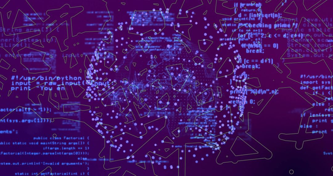 Futuristic Data Visualization with Geometric Outlines and Coding Elements