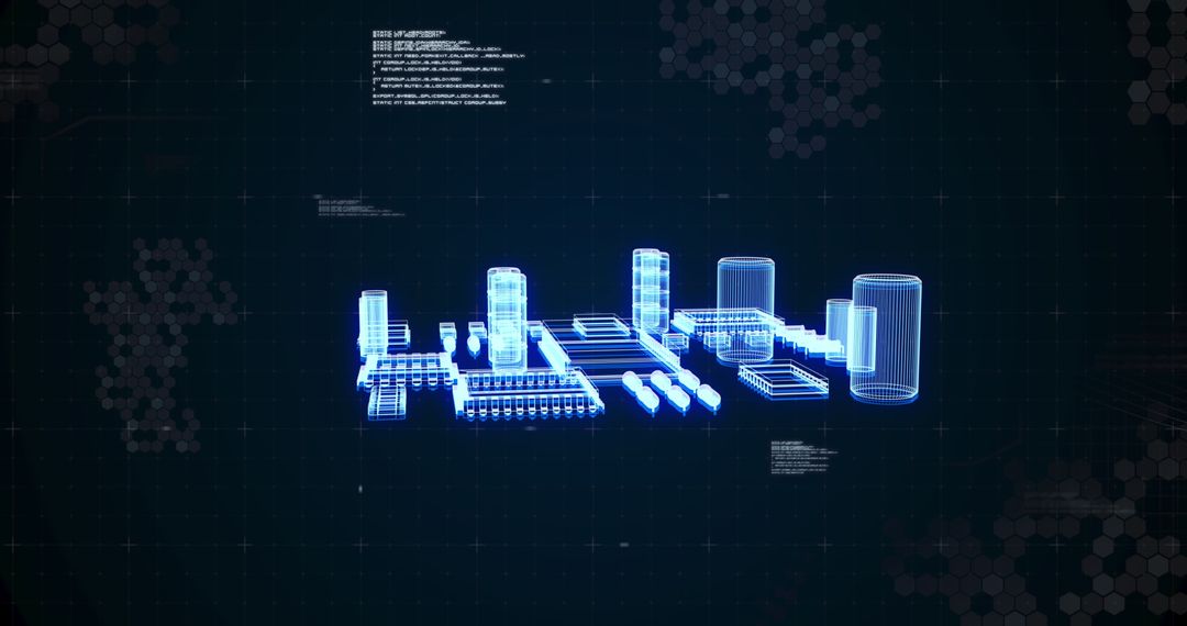 Futuristic Digital Interface of Data Flow and Processing