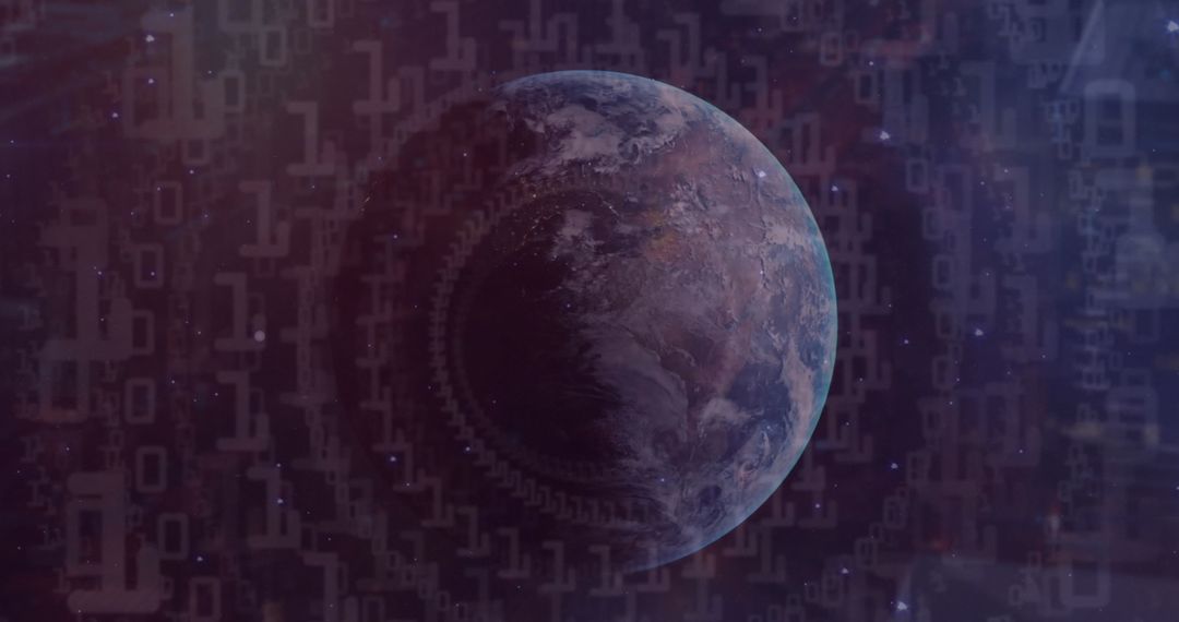 Binary Data Streams Surrounding Planet Earth - Free Images, Stock Photos and Pictures on Pikwizard.com