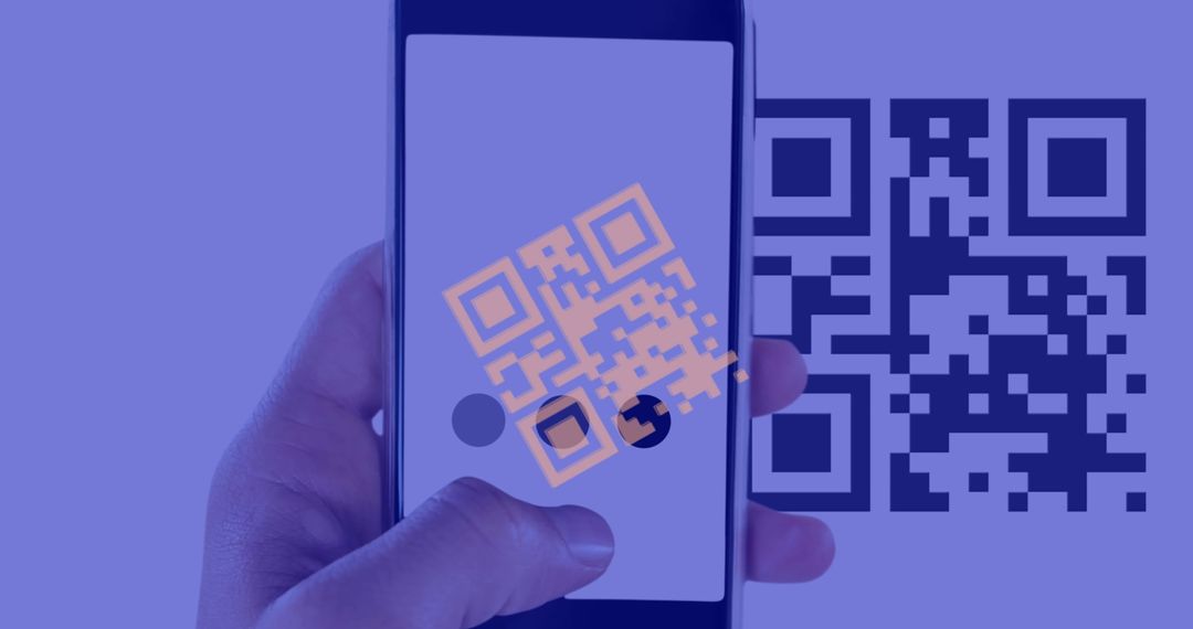 Hand Scanning QR Code on Smartphone for Digital Access