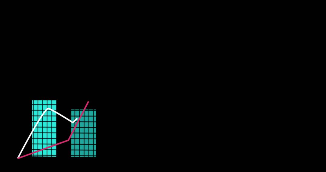 Financial Data Visualization on Black Background Demonstrating Analysis
