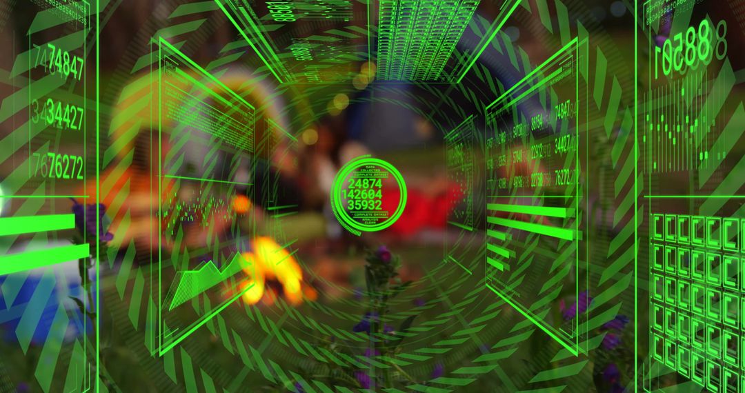 Futuristic Holographic Data Interface in VR Environment