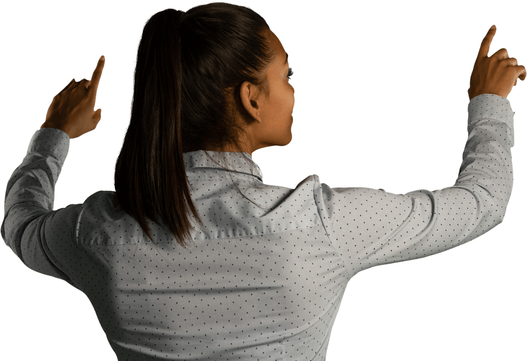 Transparent Interaction Event Concept, Woman's Rear View