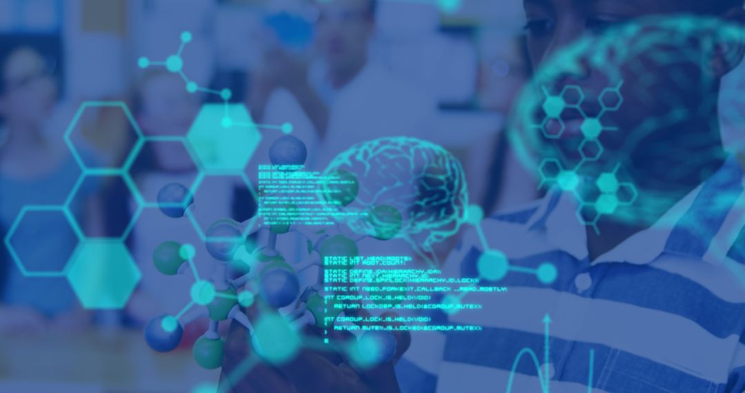 Young Student Learning Science with Augmented Reality Graphics