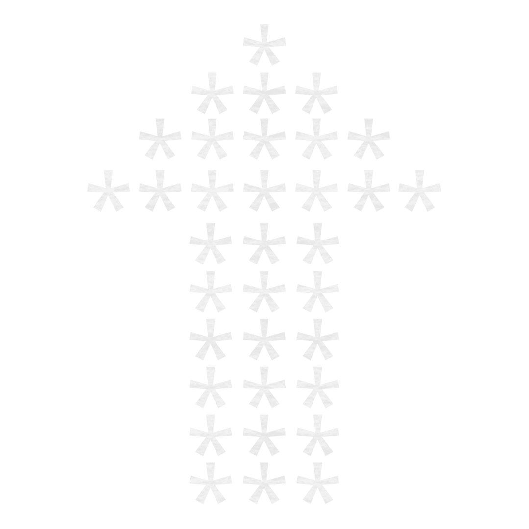 White Arrow of Asterisks on Transparent Background