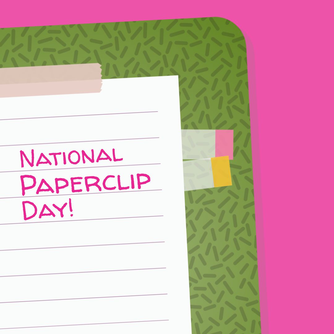 National Paperclip Day Celebration in Diary with Colorful Background