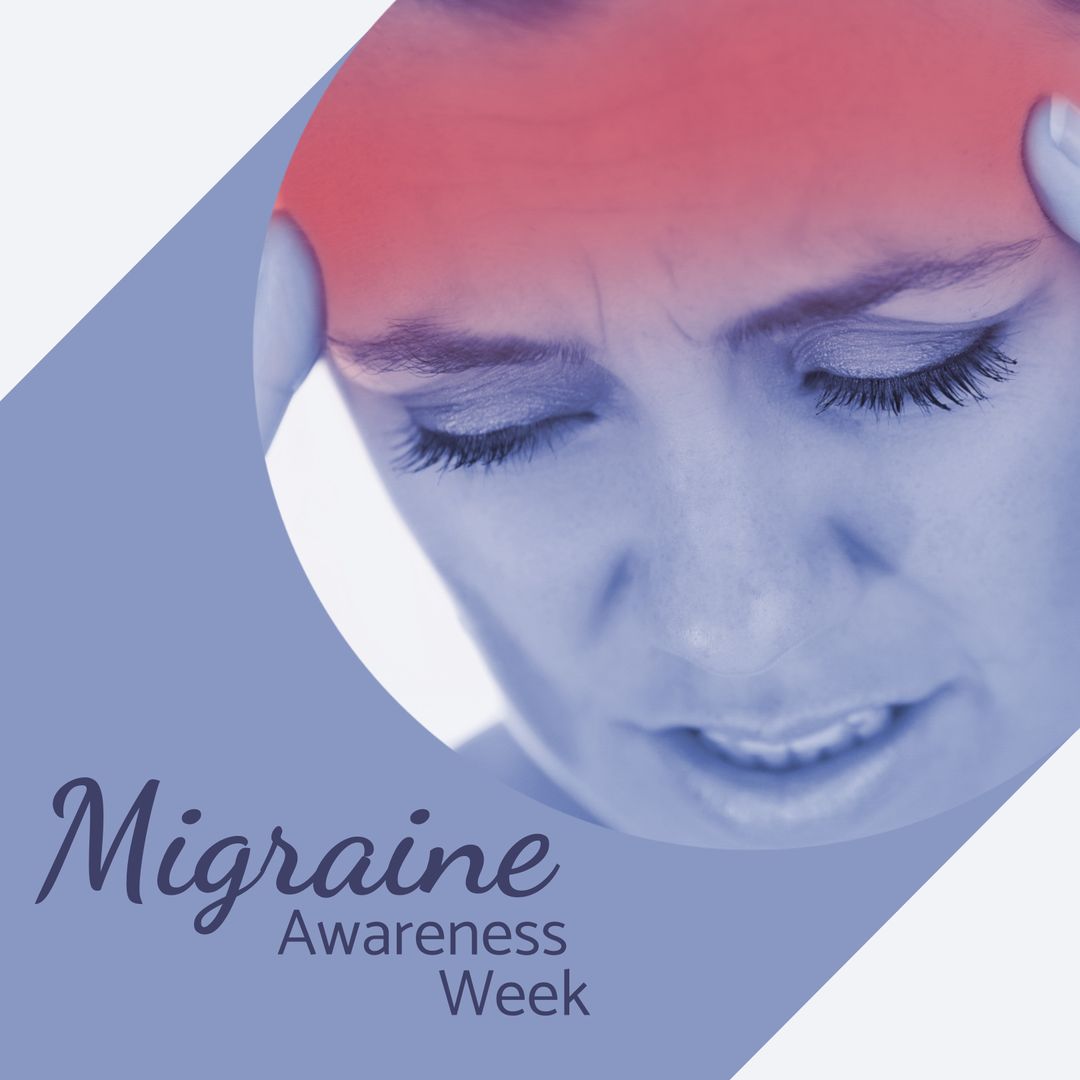 Migraine Awareness Campaign Concept with Distressed Woman