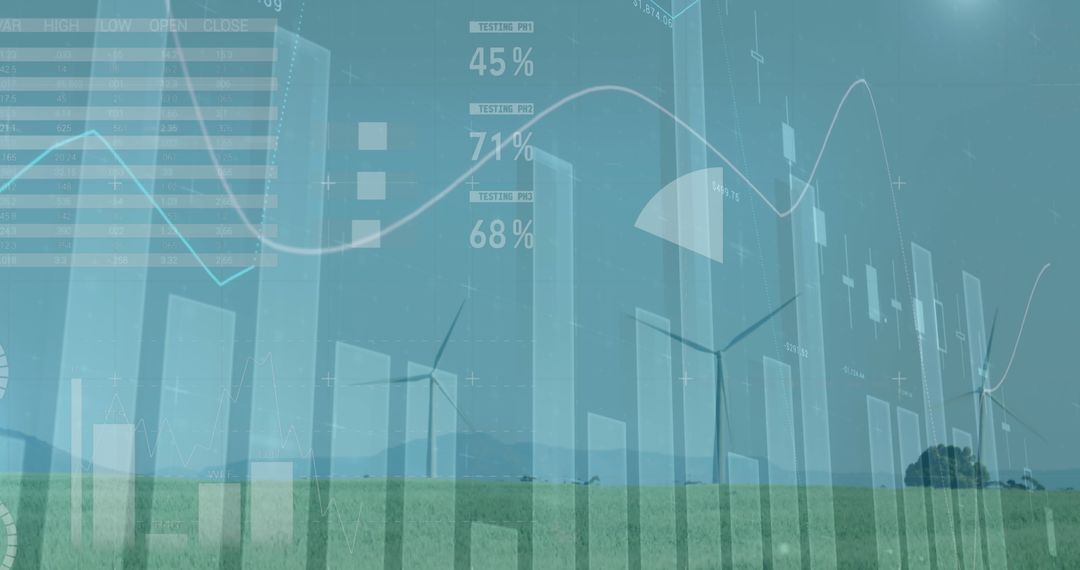Renewable Energy and Data Analytics Overlaid with Wind Turbines