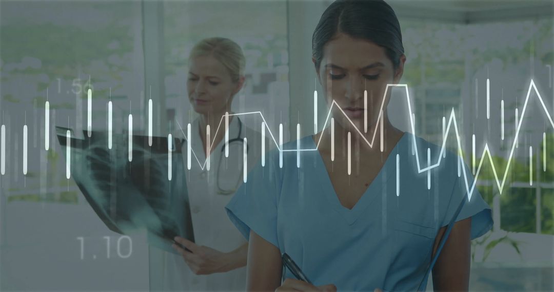 Medical Professionals Analyzing Data in Modern Clinic Environment