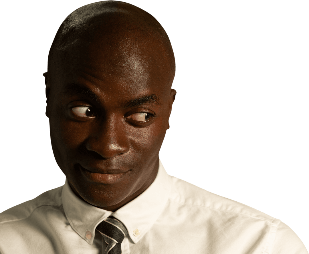 Animated African American Man Displaying Funny Expressions Transparent Background