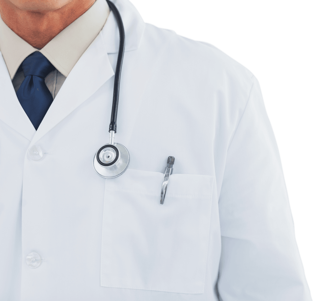 Transparent Well-Dressed Doctor with Stethoscope