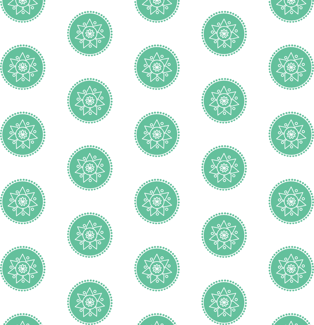 Seamless Green Polka Dot Pattern on Transparent Background