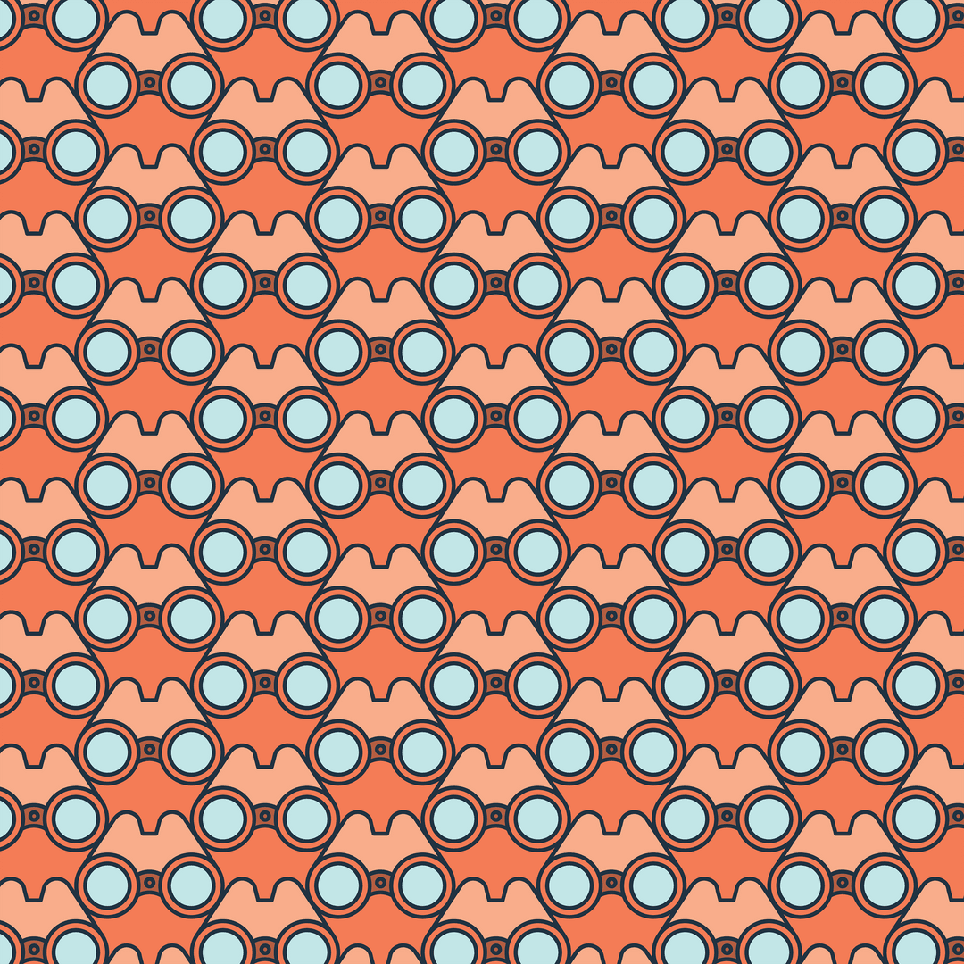 Transparent Optical Goggle Icons on Peach Background