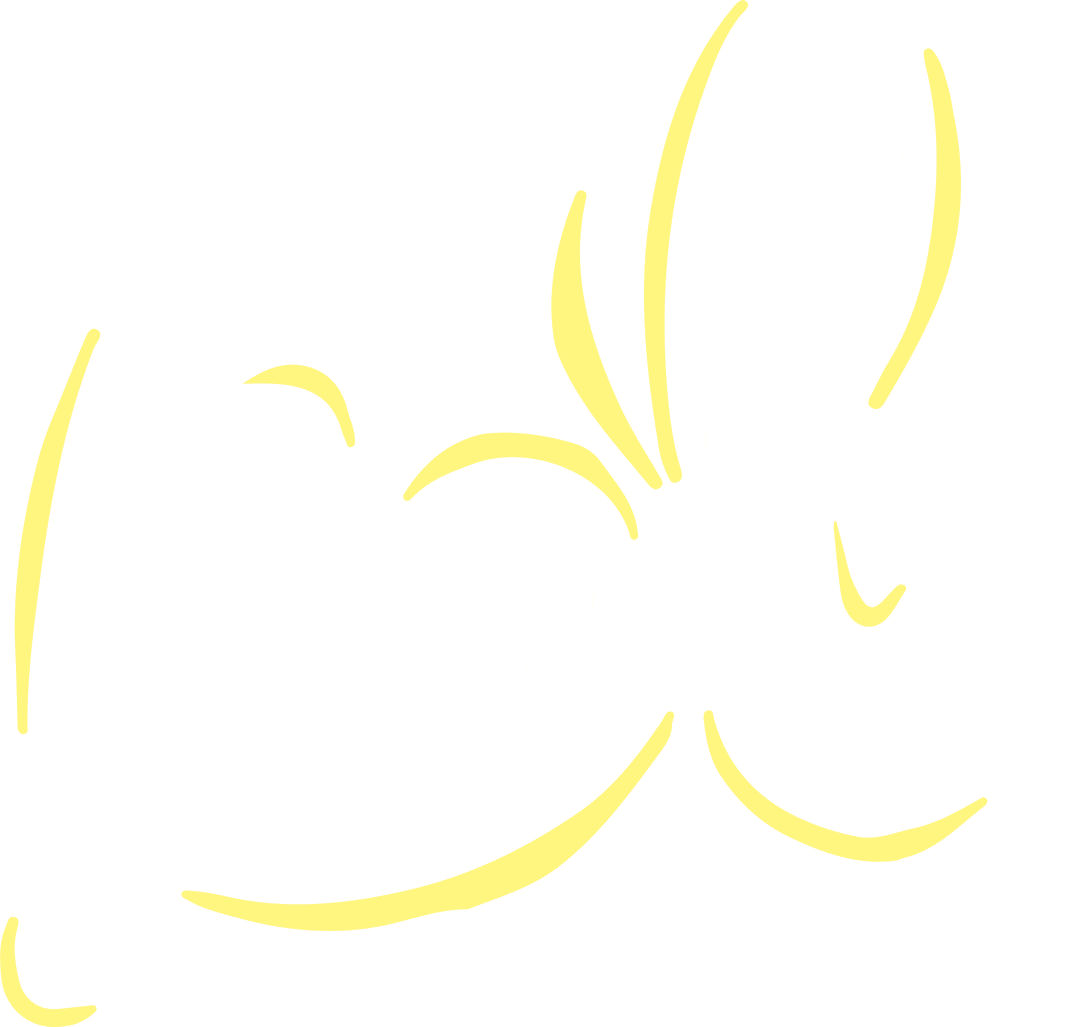 Elegant Hola Calligraphy with Yellow Accents on Transparent Background