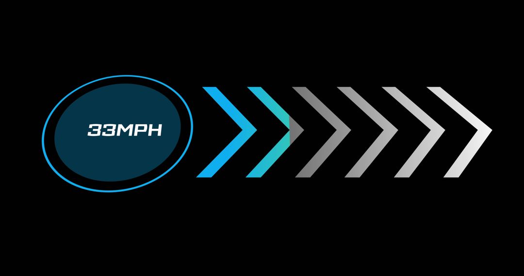 Digital Speedometer Display with Motion Graphic Arrows