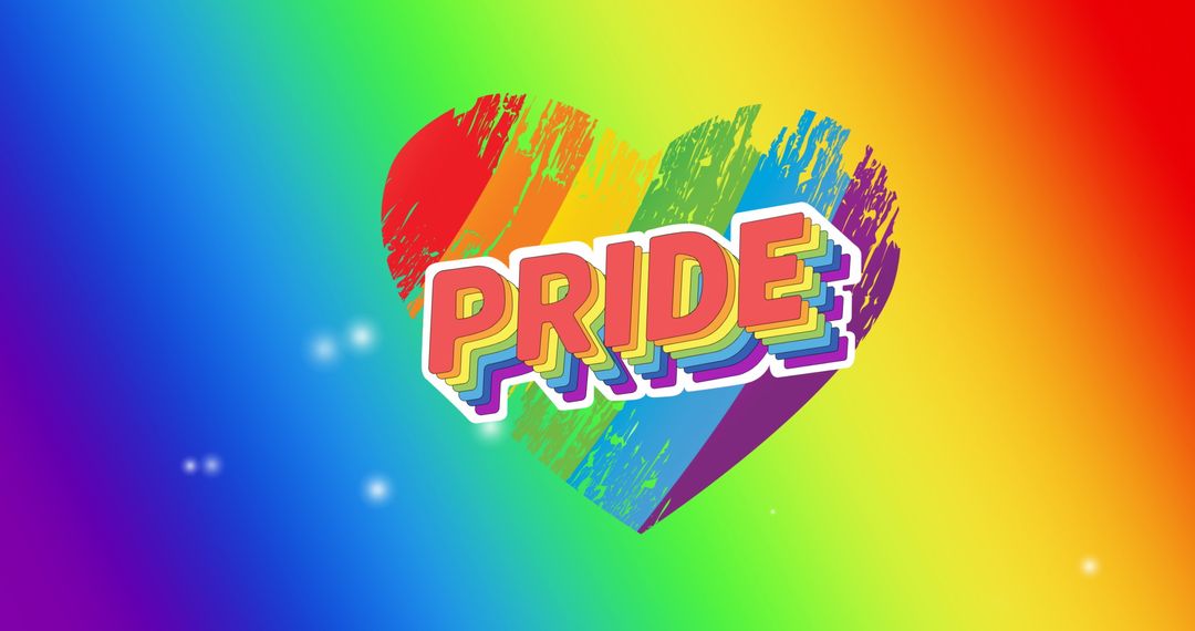 Vibrant Rainbow Heart with Pride Text Highlighting LGBTQ+ Support