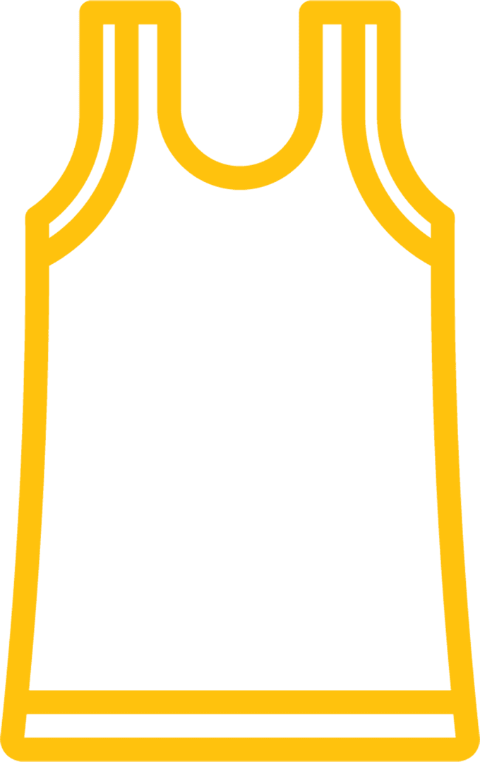 Yellow Tank Top Vector on Transparent Background for Sports Design