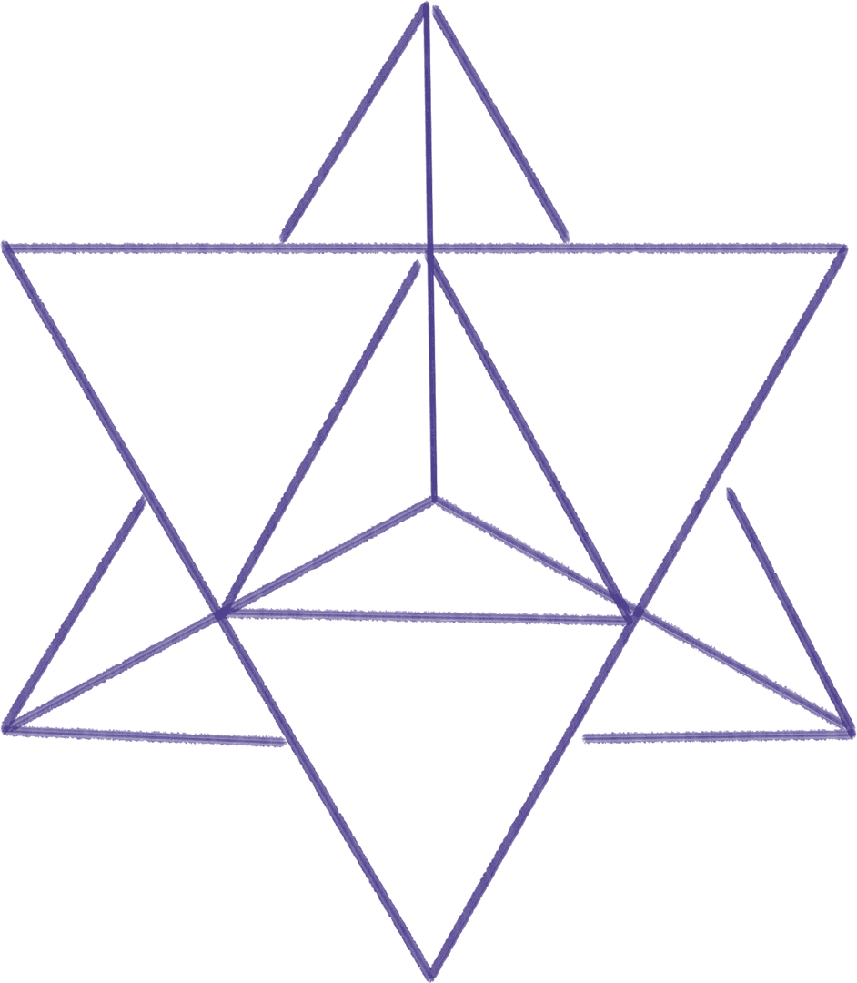 Geometric Abstract Shape in Purple on Transparent Background