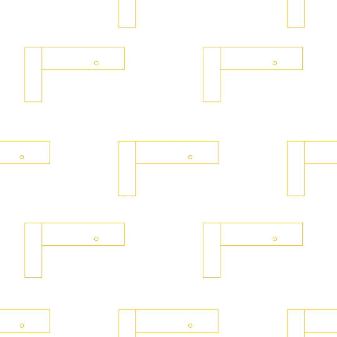 Transparent Seamless Pattern with Yellow Outlined L-Shaped Rulers