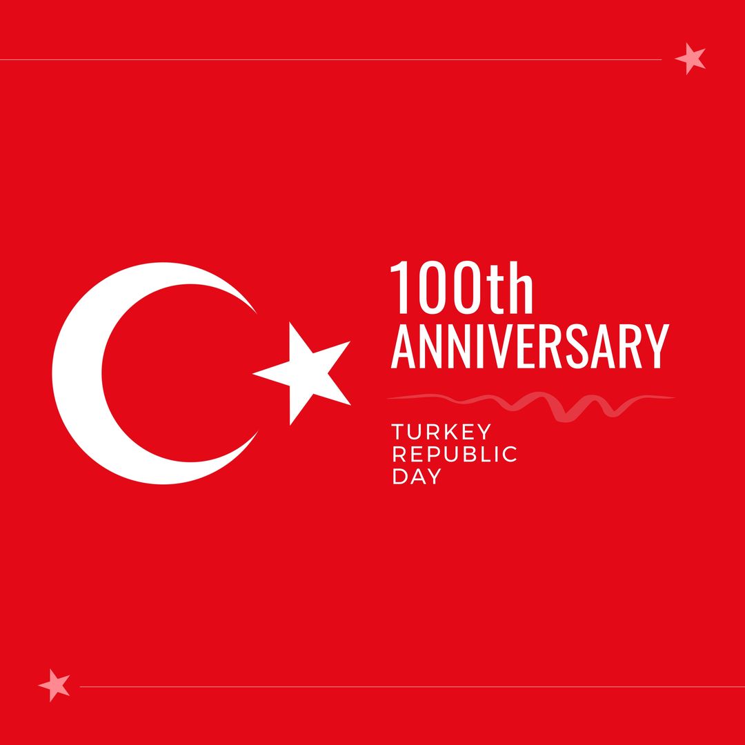 Composition of turkey republic day text with flag of turkey on red background - Download Free Stock Templates Pikwizard.com