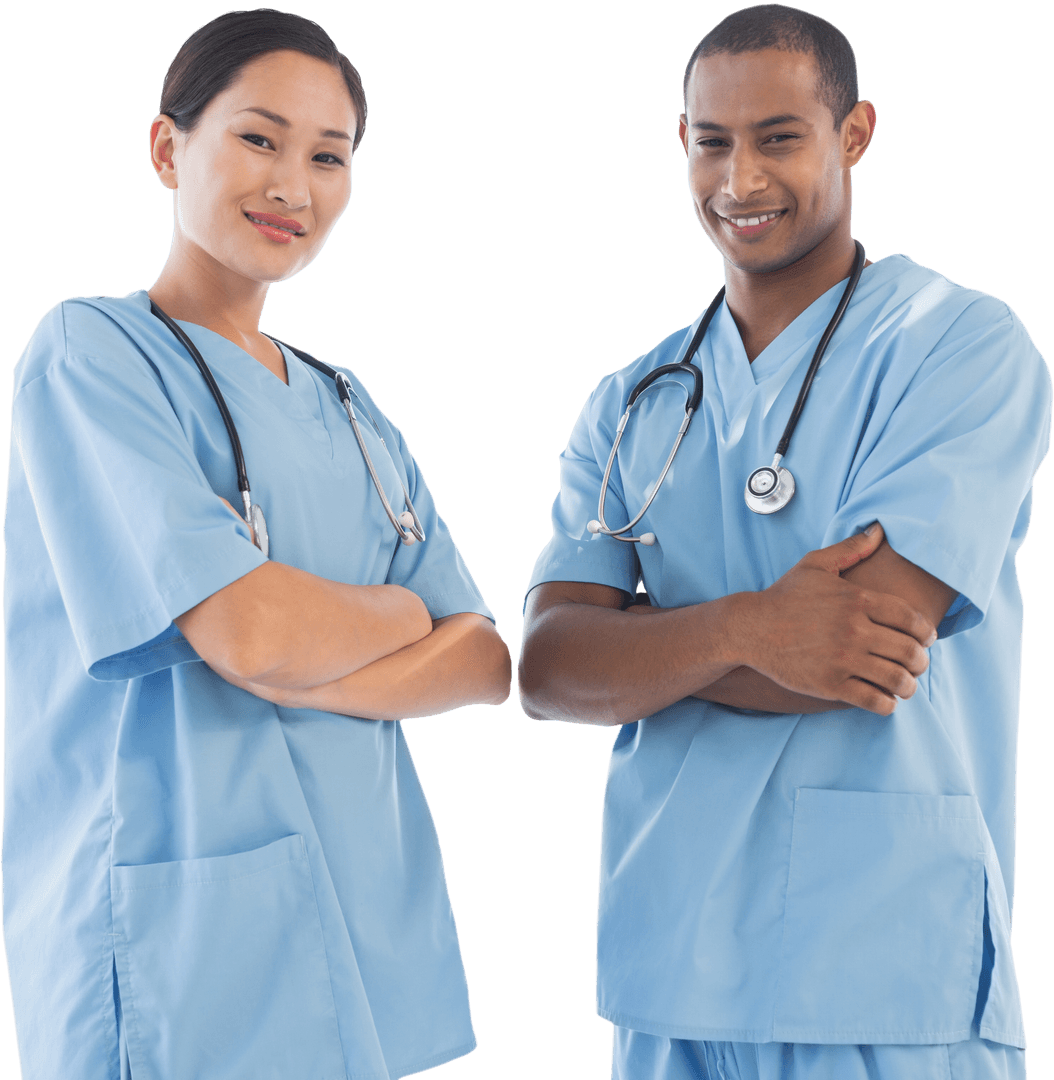 Transparent Confident Surgeons Standing Arm Crossed