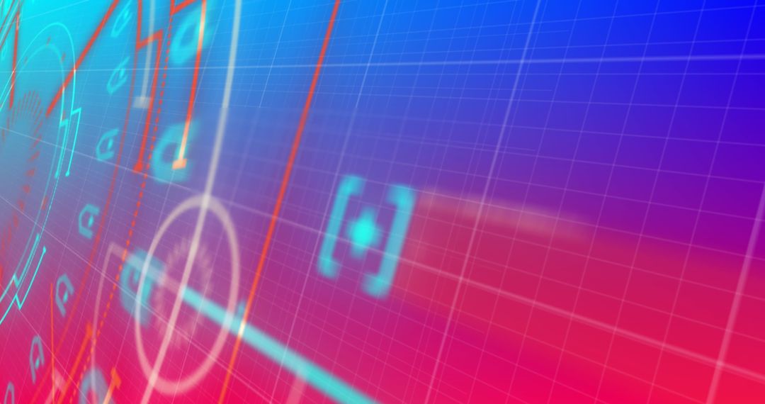 Futuristic Digital Interface with Scanning Scope and Global Grid