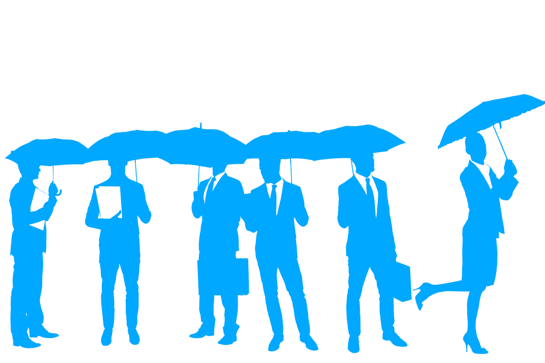 Silhouette People Holding Umbrellas Vector Transparent Background - Download Free Stock Images Pikwizard.com