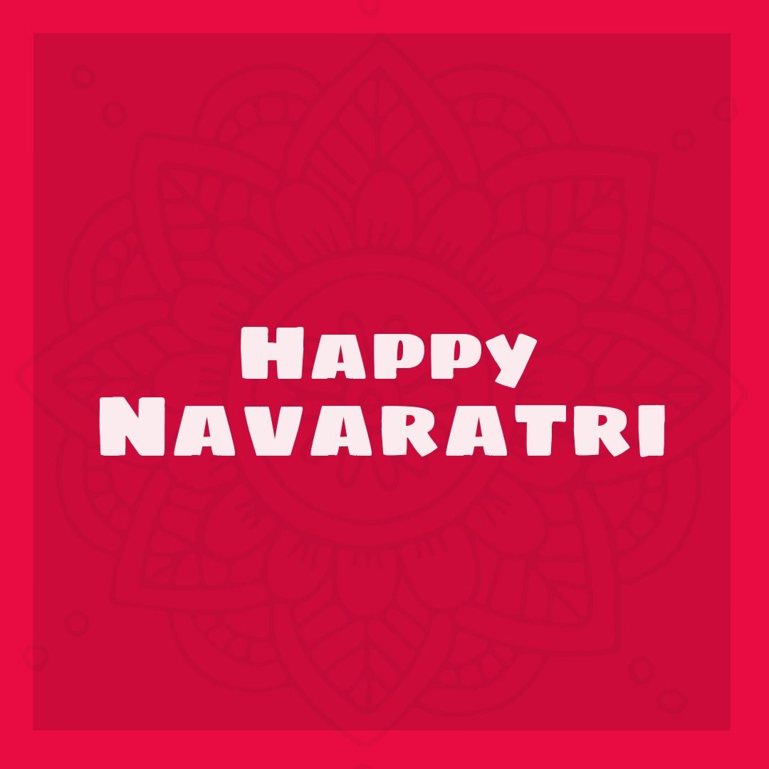 Happy Navaratri Greeting with Ornamental Pattern Red Background - Download Free Stock Templates Pikwizard.com