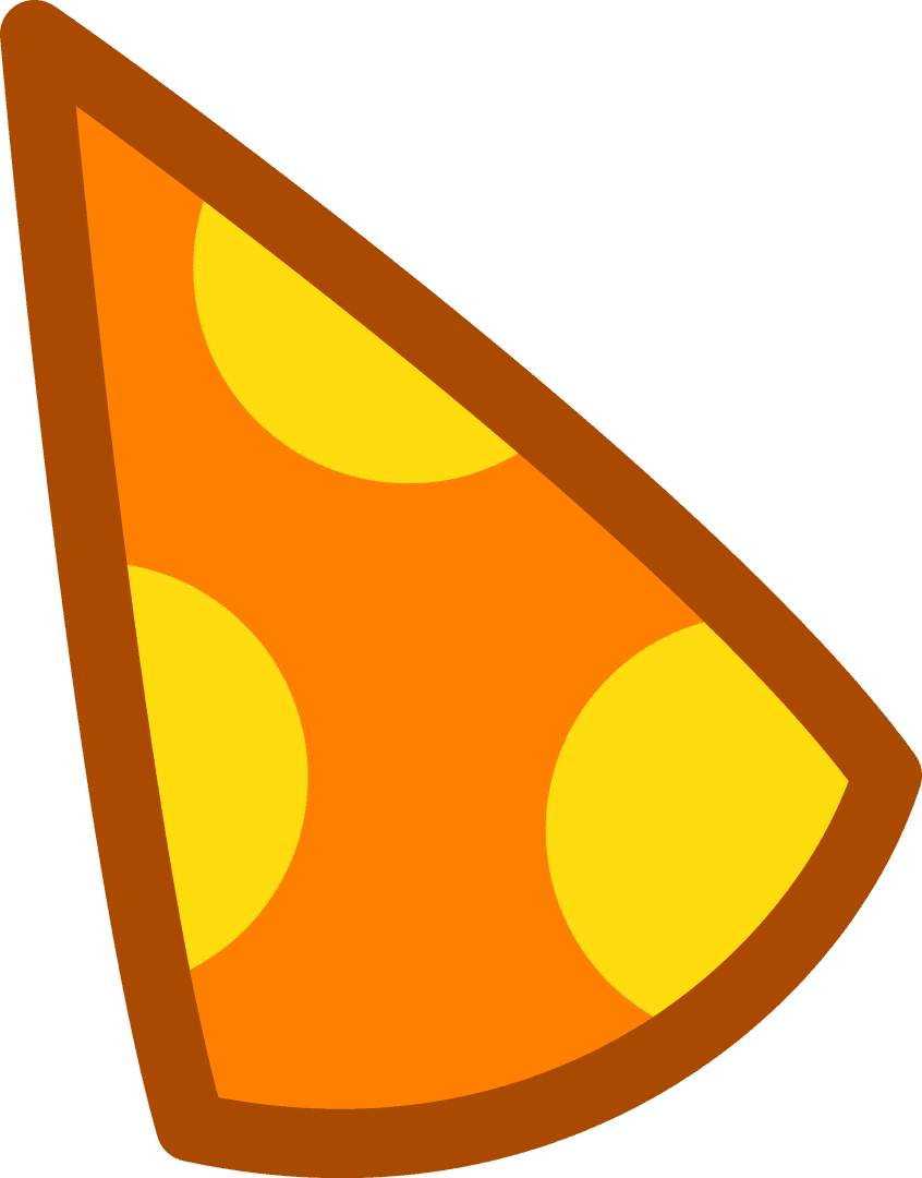 Vibrant Cartoon Pizza Slice on Transparent Background