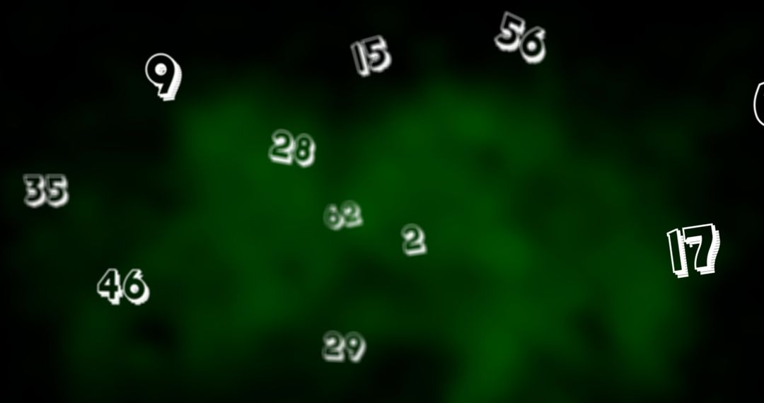 Floating Numbers on Green and Black Background for Education Concepts