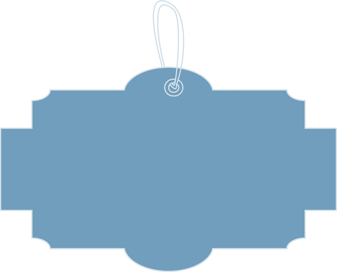 Blank Blue Label Tag on Transparent Background