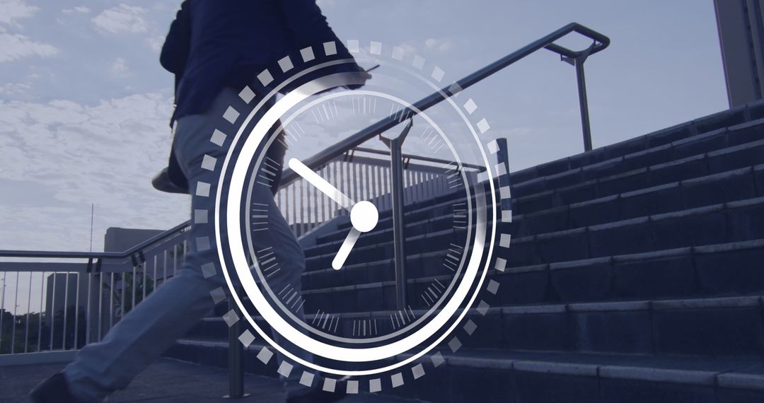 Business Time Efficiency Concept with Clock and Running