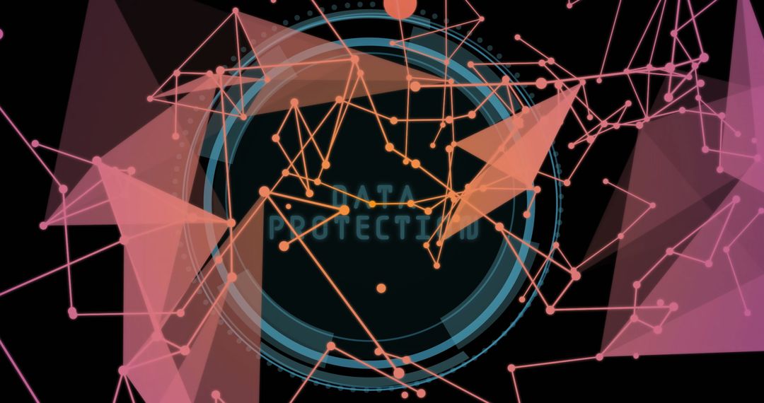 Abstract Data Network with Vibrant Geometric Shapes