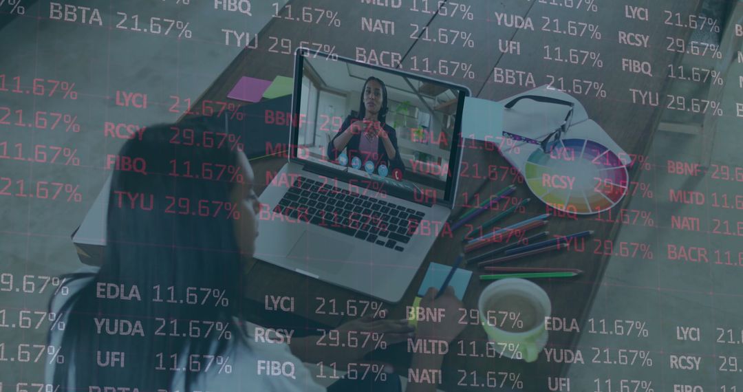 Professional Communicating via Laptop in Modern Home Office Setting