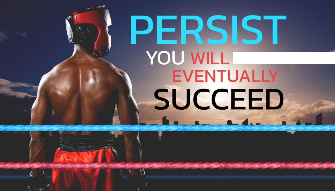 Strong Boxer with Motivational Quote for Determination and Success