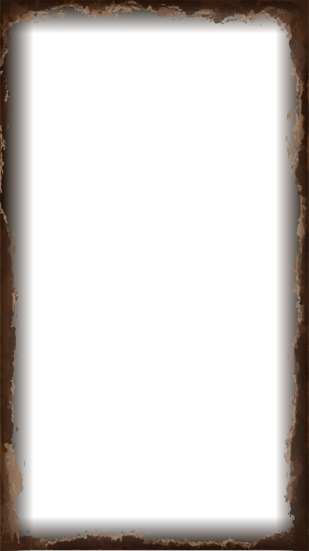 Transparent Grunge Teal Panel with Rustic Brown Frame