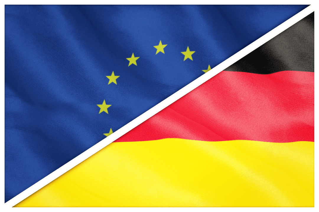 Transparent Overlay of European Union and German Flags