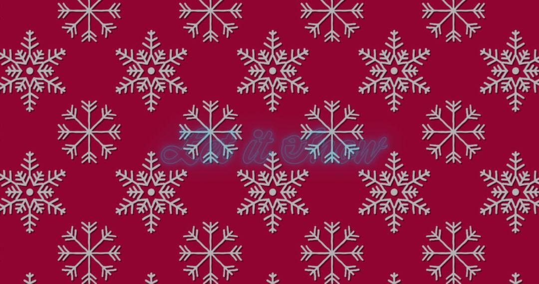 Festive Snowflake Pattern with Let it Snow Message