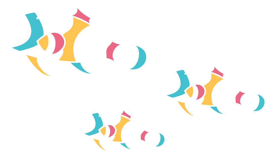 Colorful Stylized Fish Icons on Transparent Background for Branding